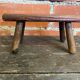 Brutalist Footstool Vintage Chalet Old Solid Wood #D62