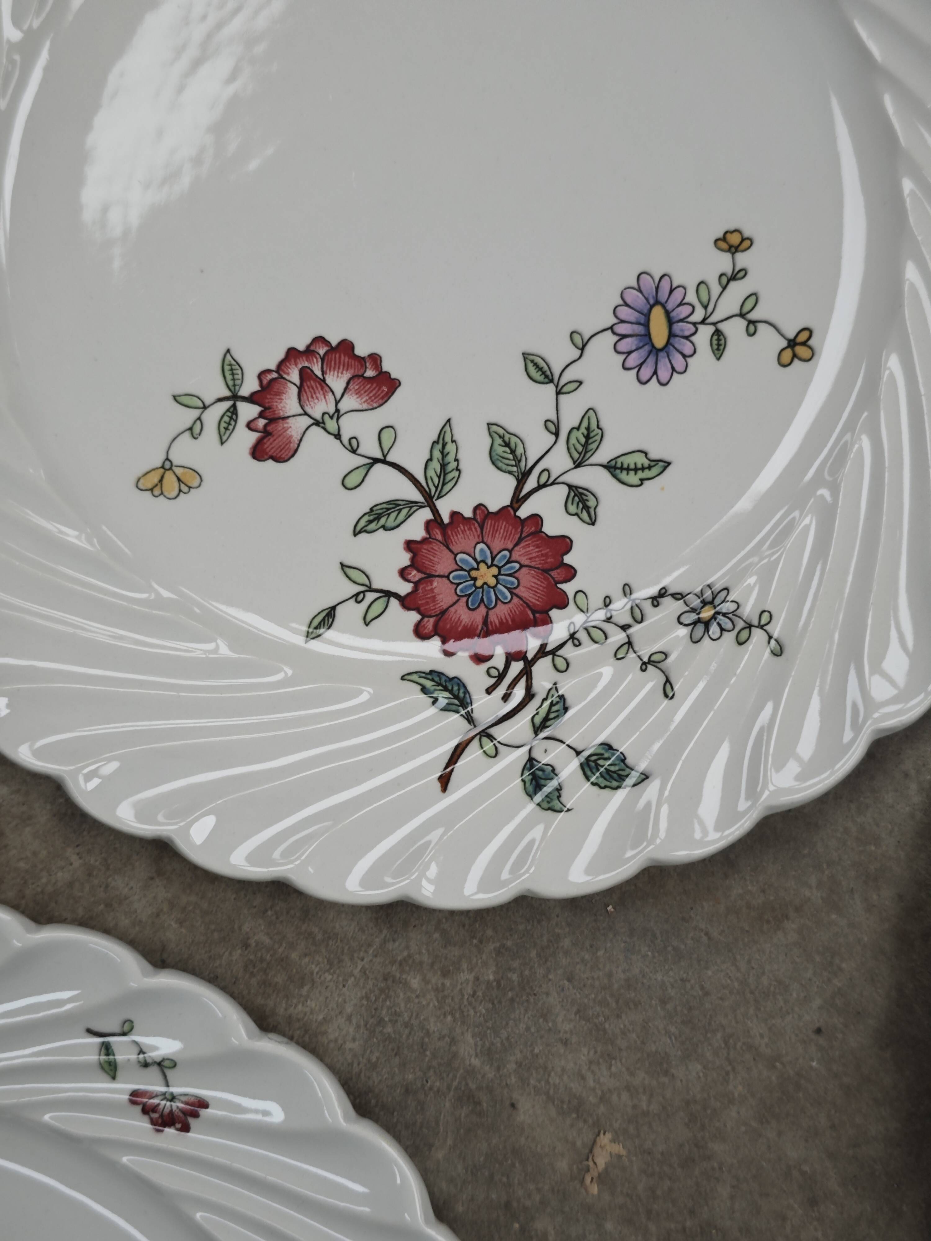 Lot de 6 assiettes à dessert KG Lunéville Service Fleurs des Indes