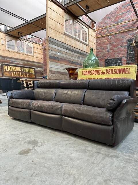 Ensemble de salon en cuir années 80