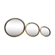 Suite of three brass mirrors