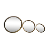 Suite of three brass mirrors