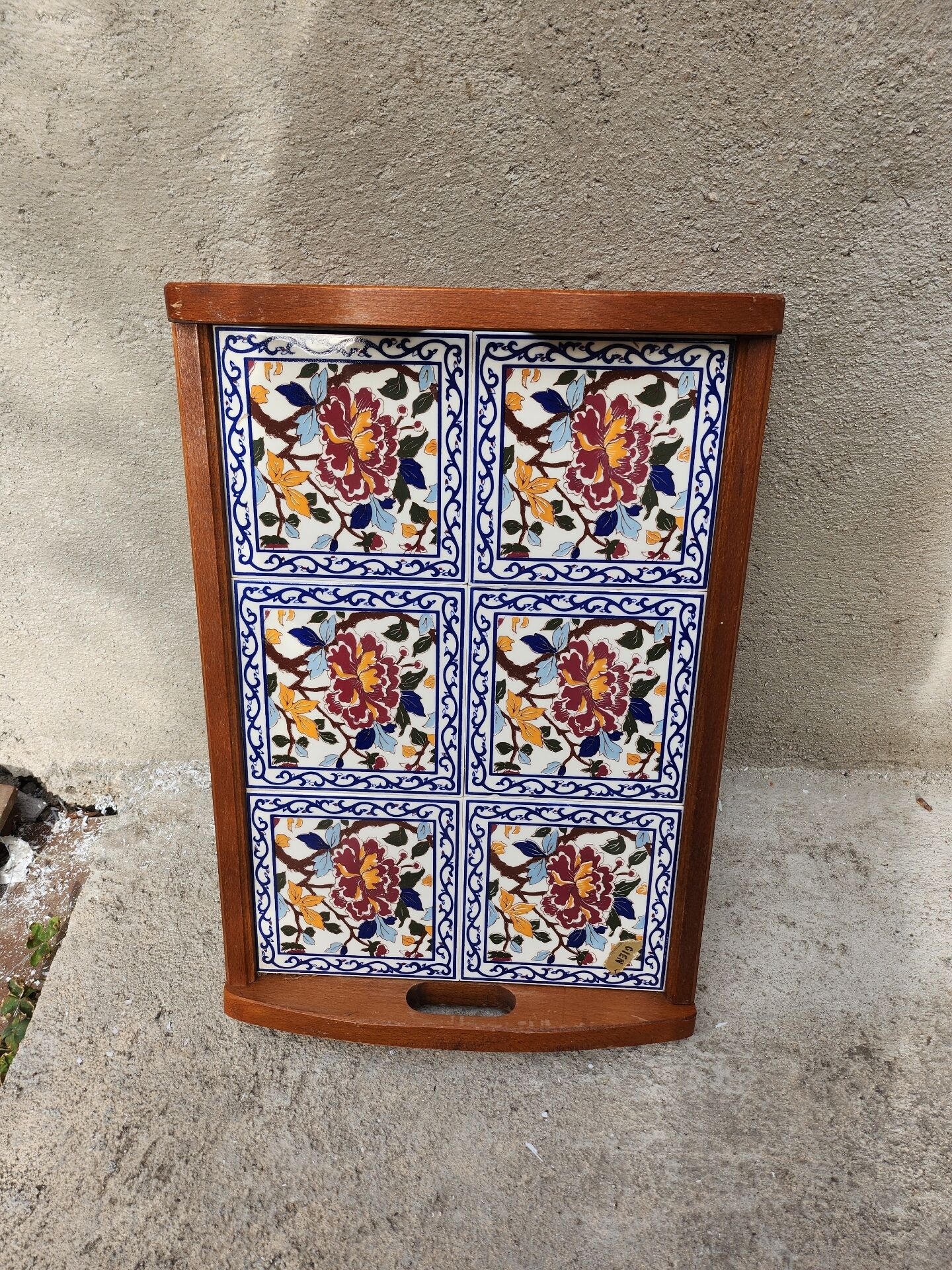 Large Gien peony platter