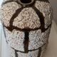 Large brutalist lamp base in glazed ceramic, Fat Lava decor 1970.