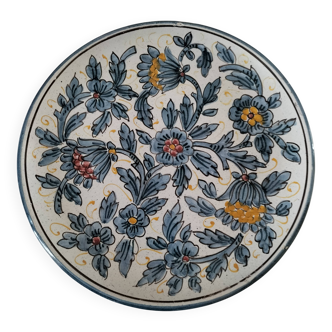 Assiette faïence italienne signée C.A. Deruta – décor floral peint main