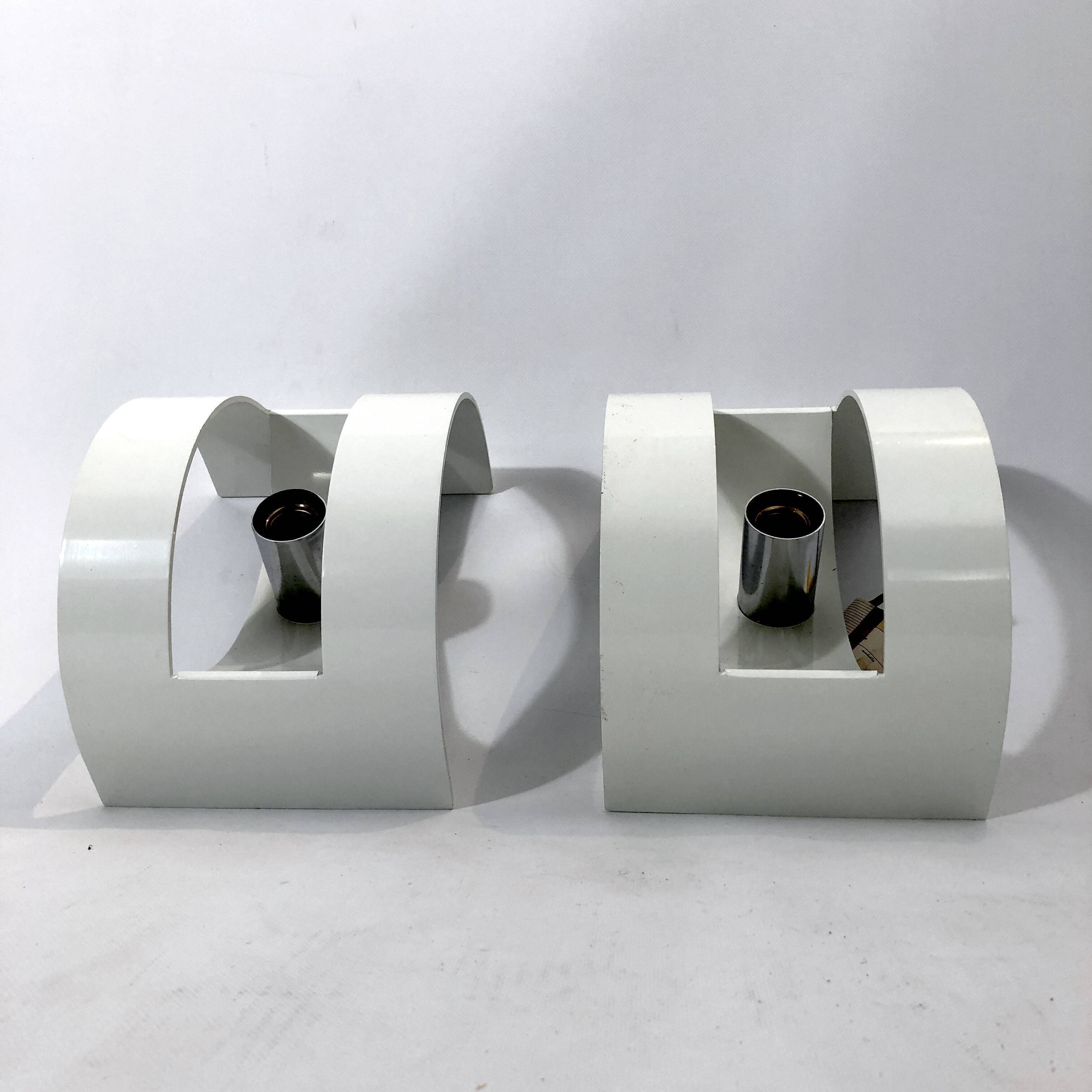 Stilux Milano Model Lido, pair of large sconces from 60s