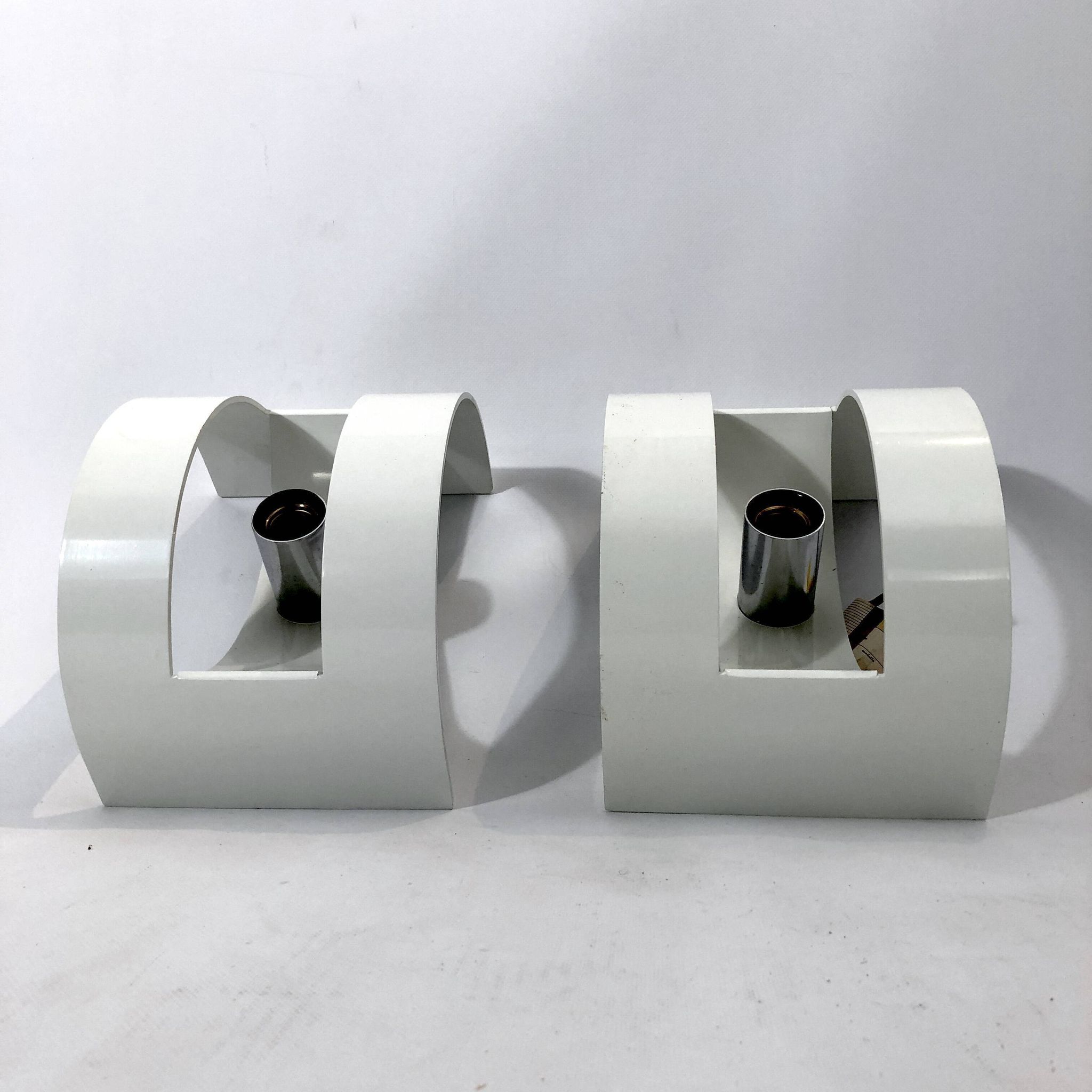 Stilux Milano Model Lido, pair of large sconces from 60s