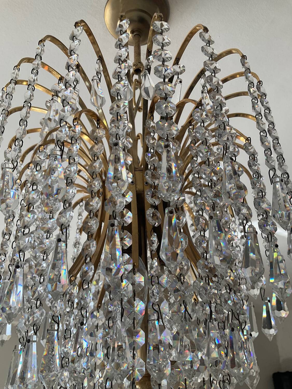 70s crystal tassel cascade chandelier