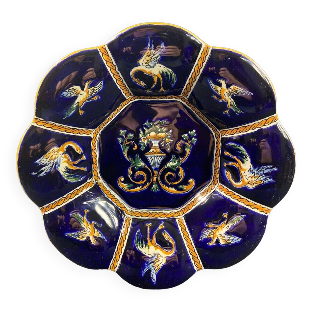 Assiette en faïence de Gien décor Renaissance italienne | Selency