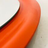 Red circular wall mirror 45x45cm Germany 1970s