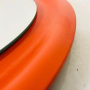 Red circular wall mirror 45x45cm Germany 1970s