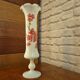 Grand vase opaline fleuri vintage
