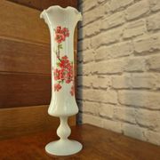 Large vintage floral opaline vase