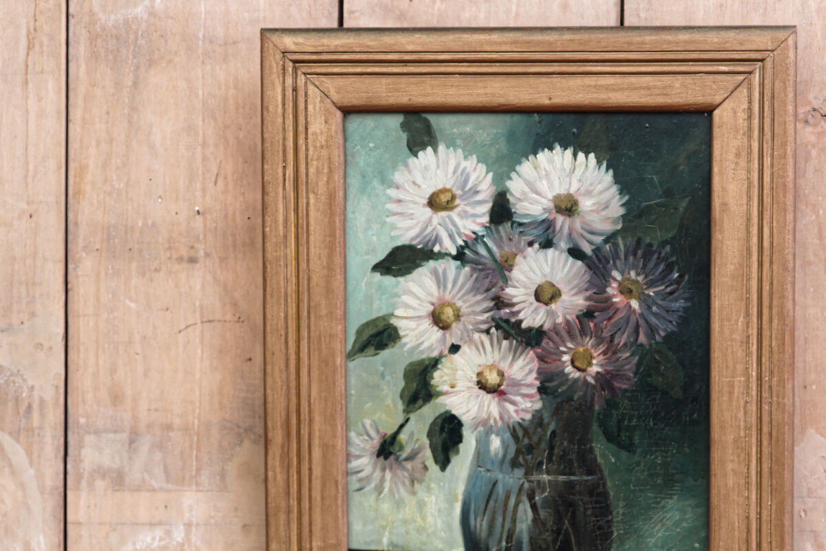 Oil on panel - Bouquet of flowers