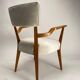 Paire de fauteuils organiques en velours et bois dans le style de Gio Ponti, années 50