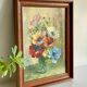 TABLEAU Vintage Bouquet aux ANEMONES