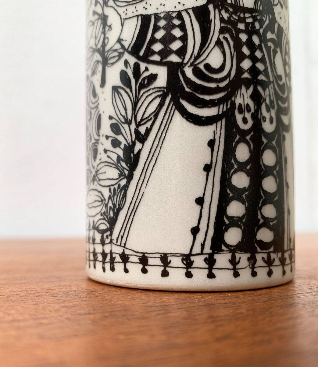 Danish Flora vase from the mid-century by Bjørn Wiinblad for Nymölle Denmark, 1960s.