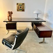 Vintage president corner desk in rosewood design by Gianni Moscatelli vintage