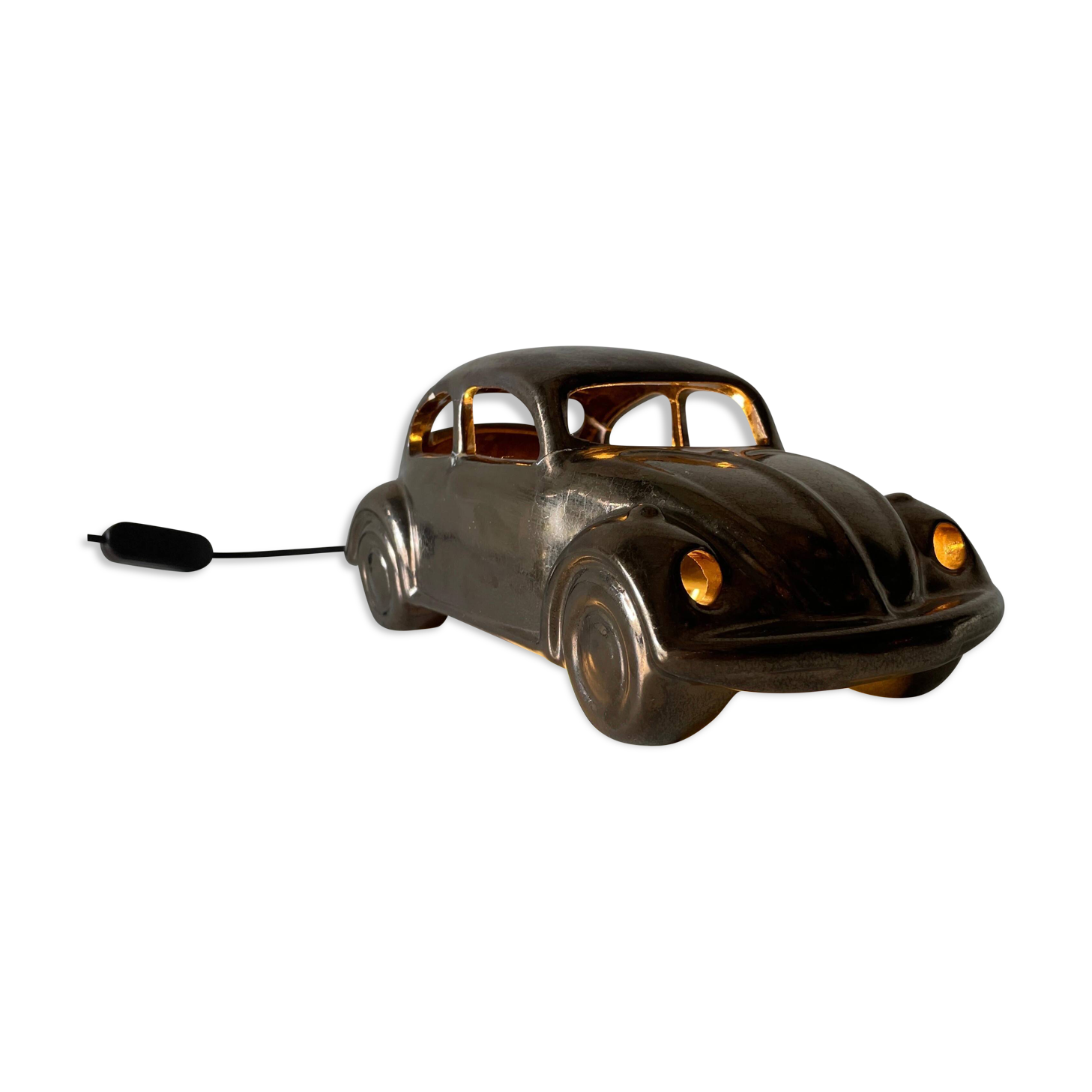 Pan W. Goebel KG Volkswagen Beetle Desk Lamp Lovely Ceramic, 1970s, Germany