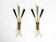 Two beautiful large Mid Century Modern brass 3-light cone wall lamps