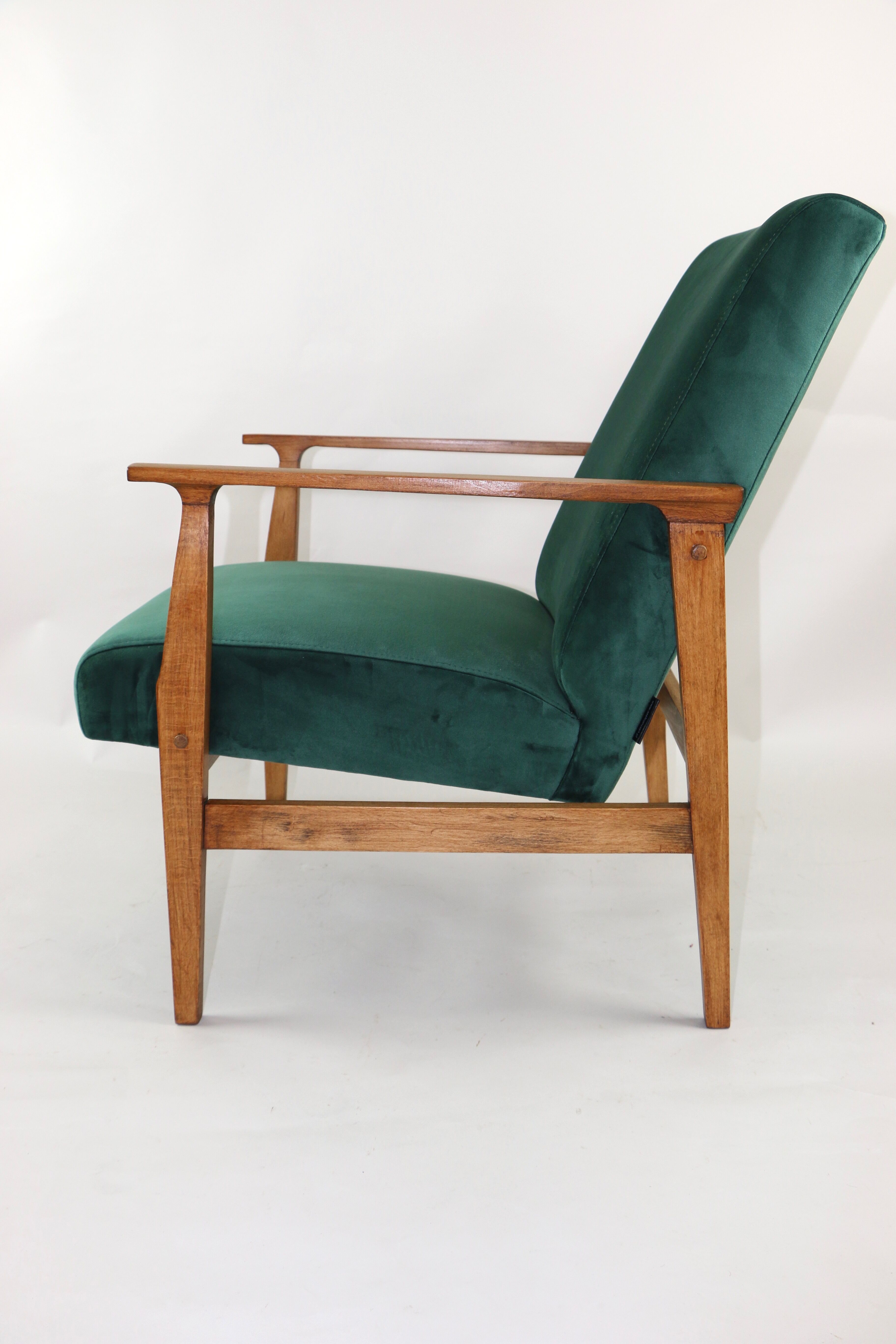 Fauteuil en velours vert vintage, 1970