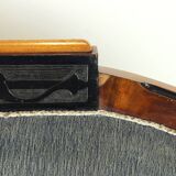 Unique Biedermeier sofa in original fabric and walnut veneer, Vienna, Austria circa 1825