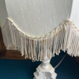 Bassano ceramic lamp with fringed shade