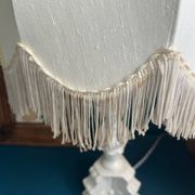 Bassano ceramic lamp with fringed shade