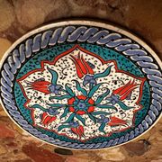Trivet with tulip decoration - Vintage Turkish ceramic