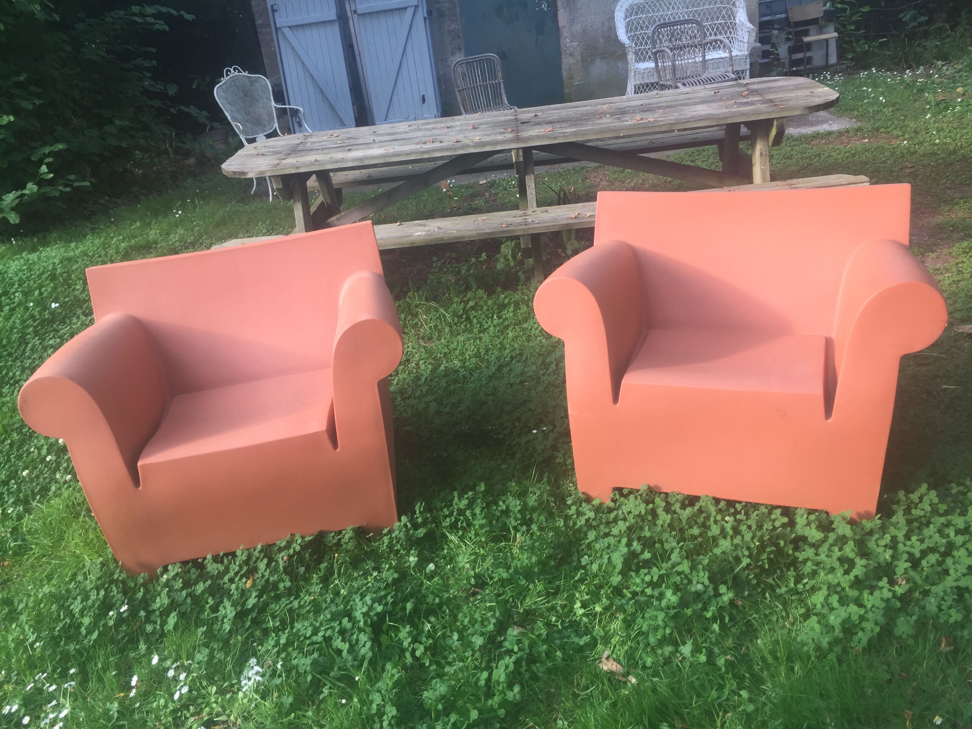 Two Bubble chairs by Philippe Starck Kartell edition