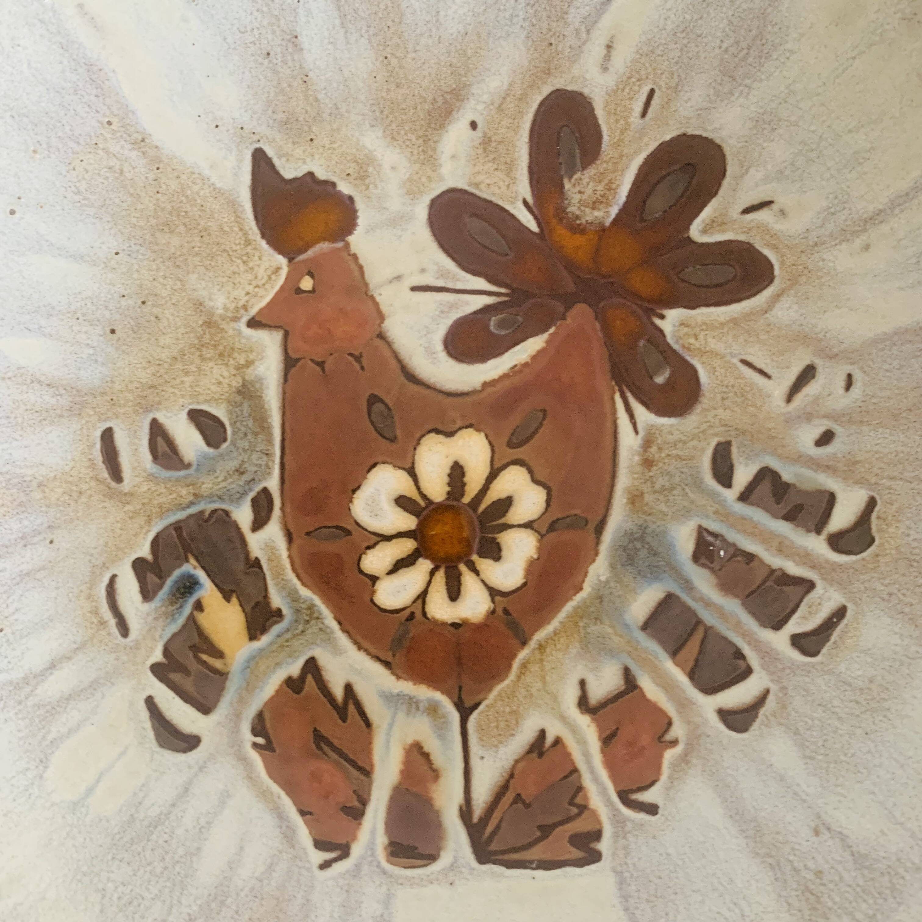 Large glazed ceramic dish by J.G. Picard, 1960s-70s.