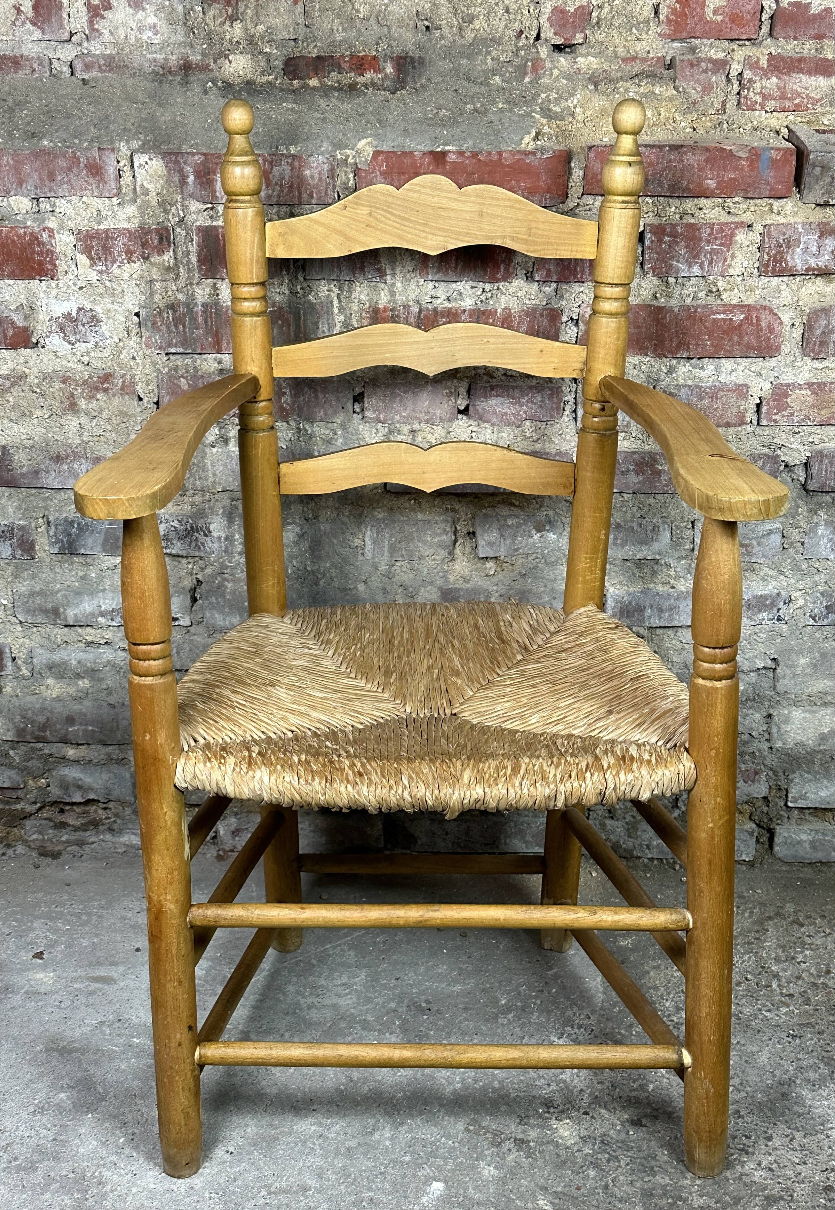 Paillé armchair in natural wood 1980