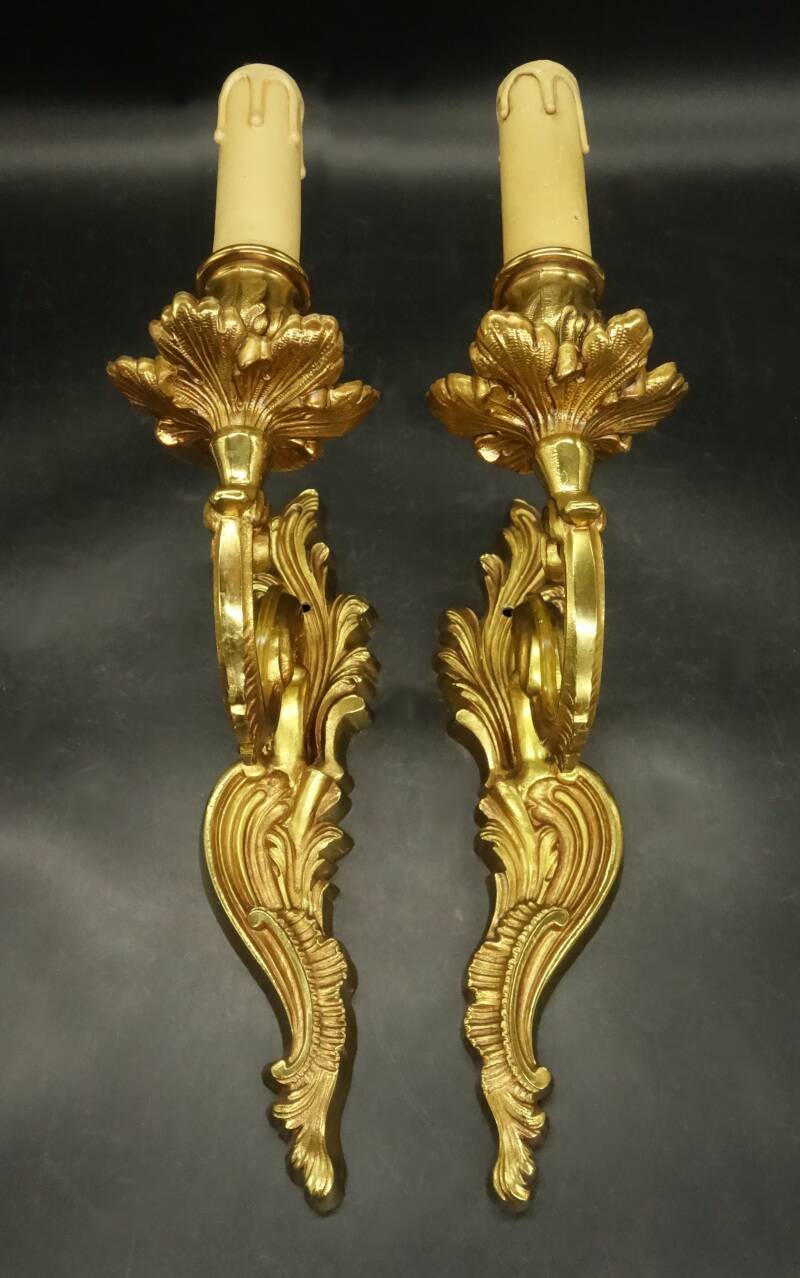 Pair of Louis XV style wall lights - Lucien GAU, Paris