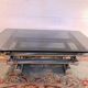 Chromed metal and smoked glass coffee table, dlg Willy Rizzo, mid-20th century