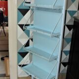 Rolling industrial metal display stand