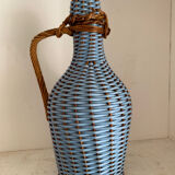 Rattan and scoubidou bottle