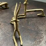 7 portes couteaux « antilopes » anciens en laiton