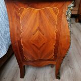 Louis XV solid wood chest of drawers with marble top