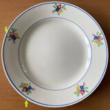 6 antique flat plates in Gien earthenware