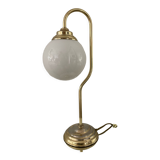 Vintage lamp from the 70s in brass and opaline