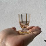 Art Deco glass and gold carafe or vase from the 1950s.