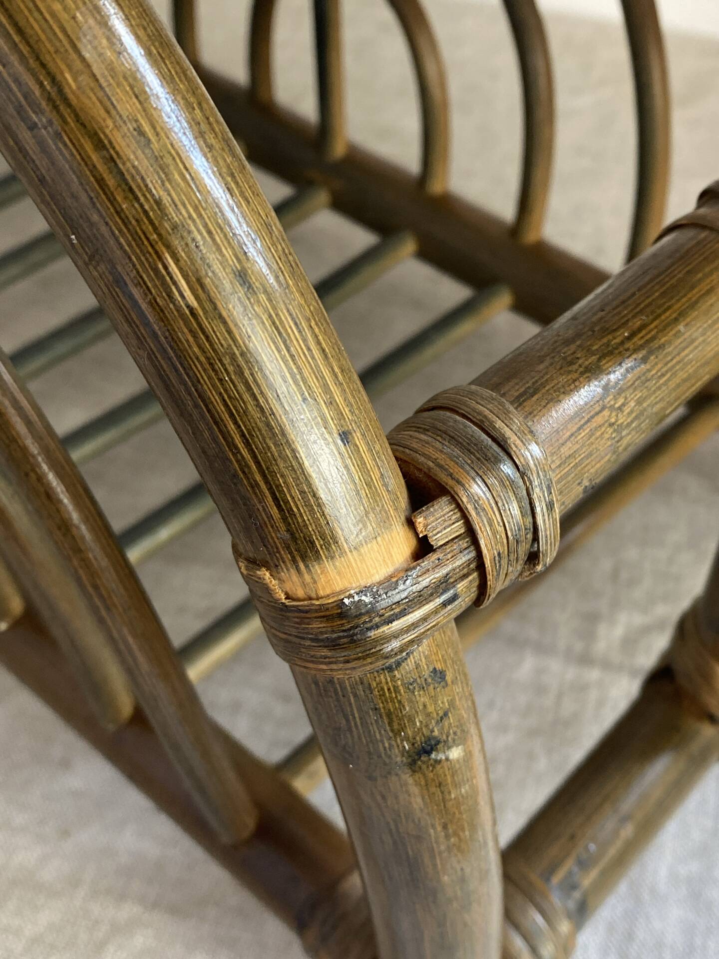 Bamboo and rattan magazine rack