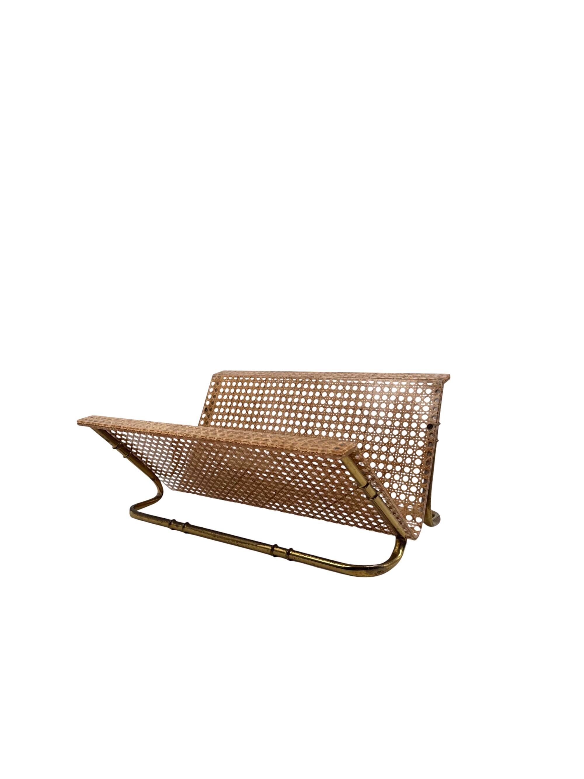 Hollywood regency magazine rack, Italy 1970s