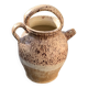 Gargoulette, cruche en gres brut et vernisse beige, mouchetée, vintage