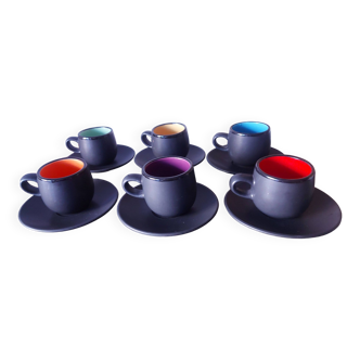 Set de 6 tasses en céramique années 50'S