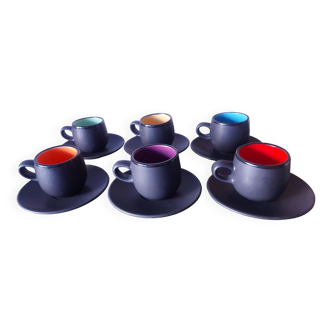 Set of 6 50'S ceramic cups