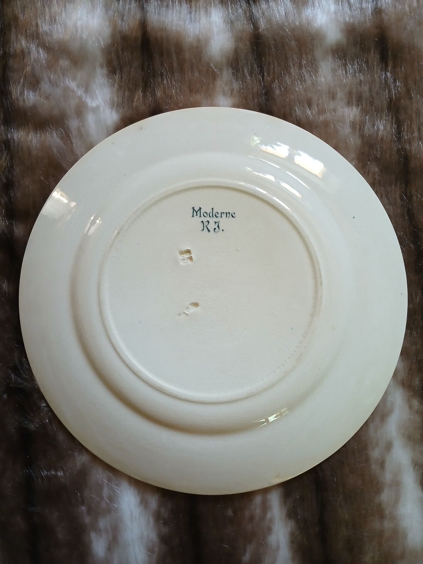 13 mismatched flat plates in ironstone