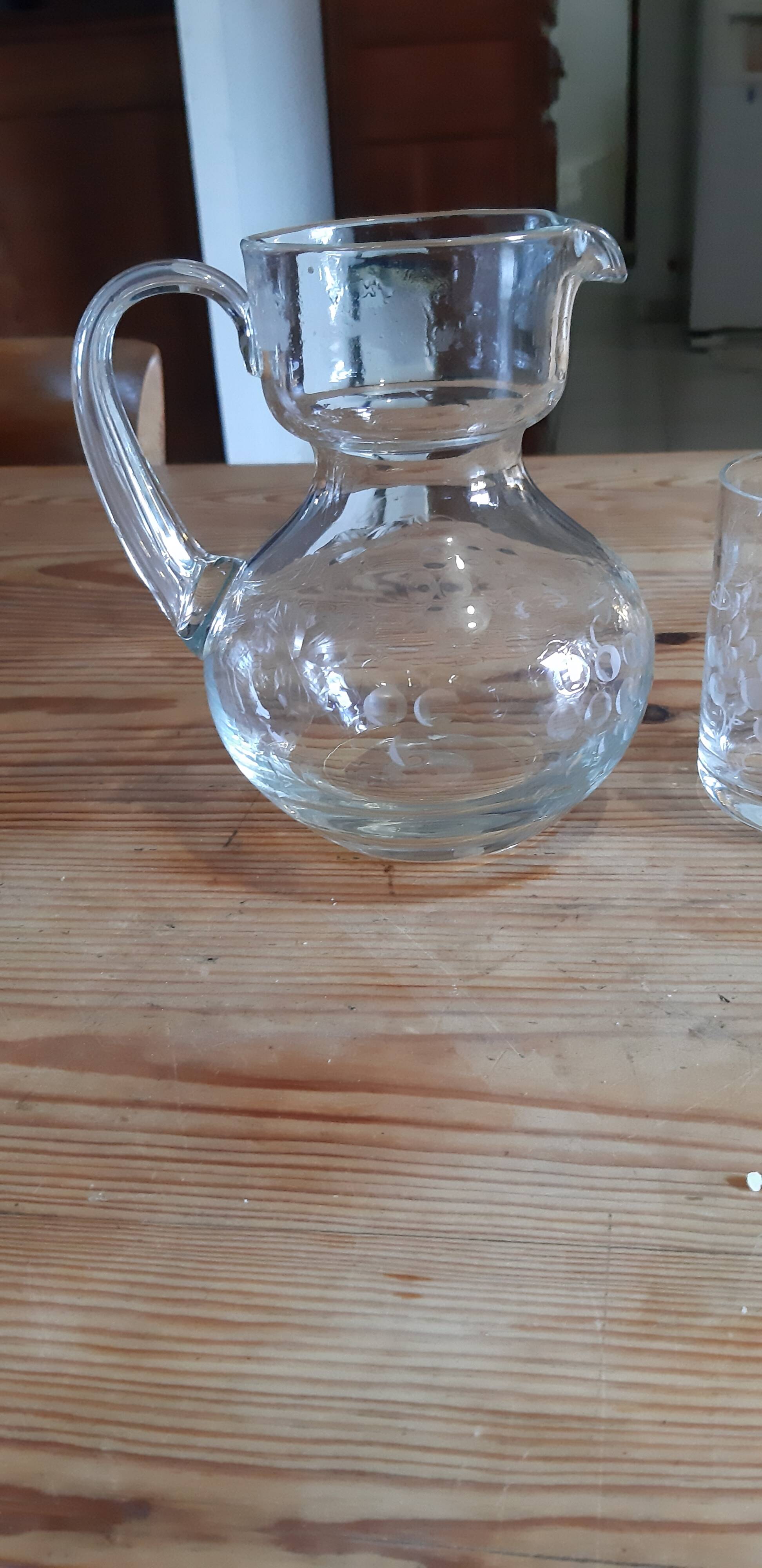 Crystal carafe and night glass