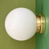 Vintage wall or ceiling light globe in white opaline.