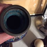 Set 3 vases mapei/emaux cloisonné decorations green dragon / china late eighteenth