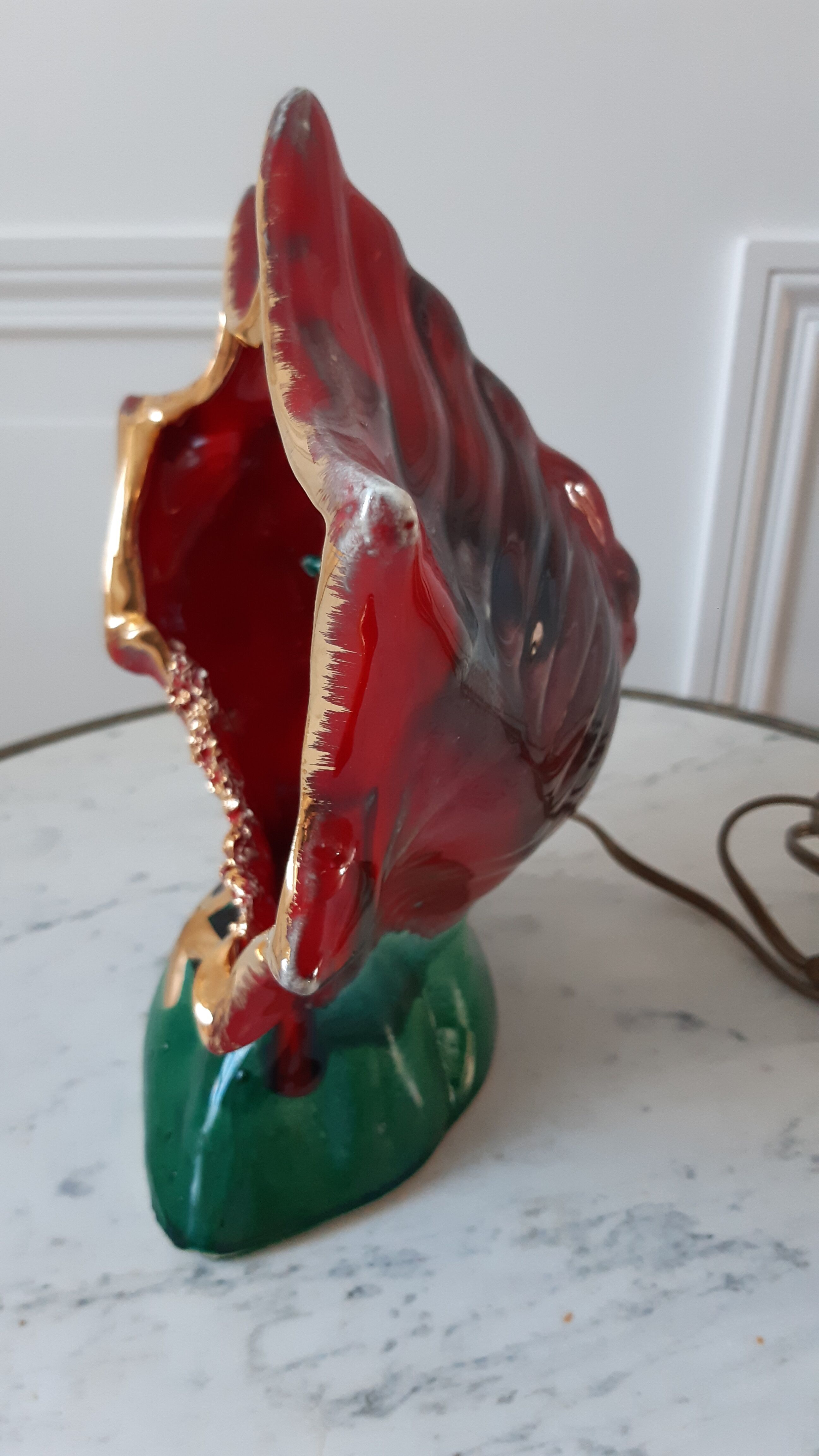 Vintage Vallauris shell lamp 60s-70s